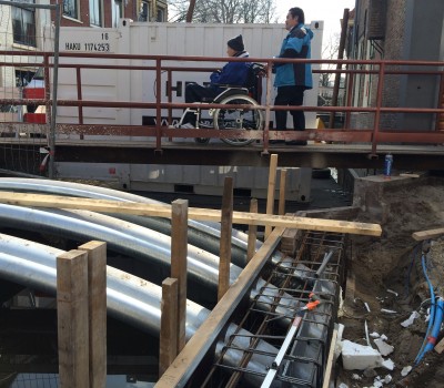 Reconstructie historische brug in oude binnenstad