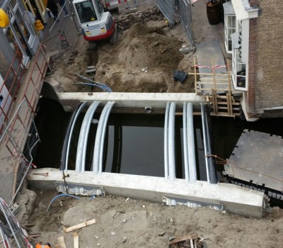 Reconstructie historische brug in oude binnenstad