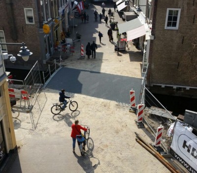 Reconstructie historische brug in oude binnenstad